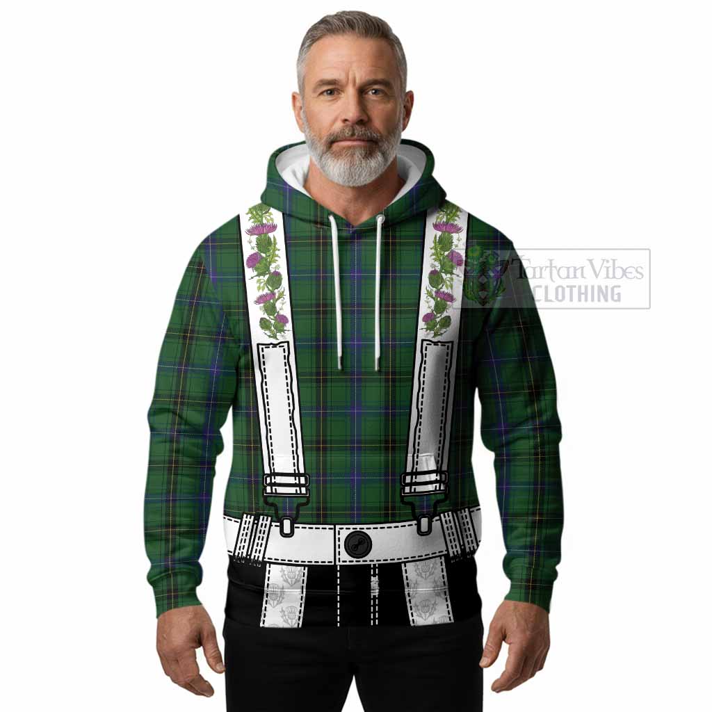 Henderson Tartan Lederhosen Costume Hoodie Scotland Thistle Floral