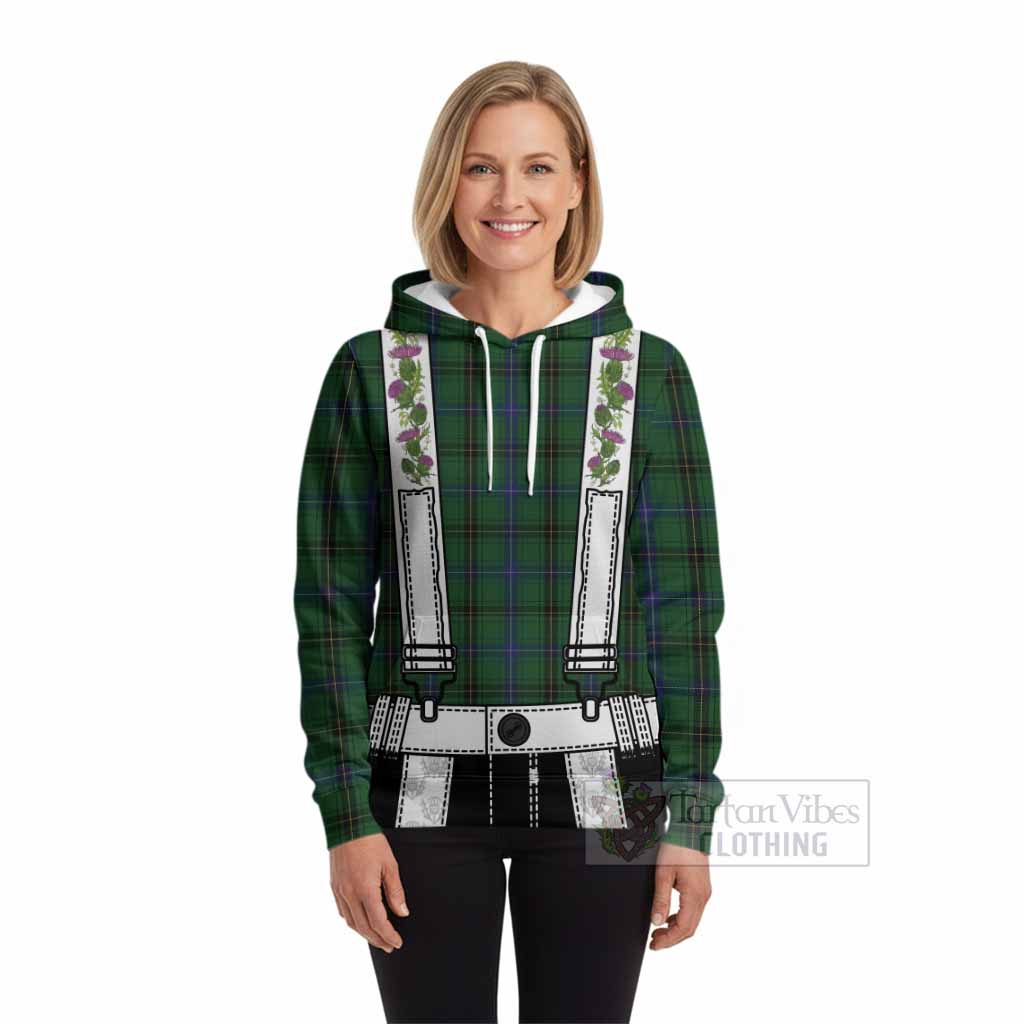 Henderson Tartan Lederhosen Costume Hoodie Scotland Thistle Floral