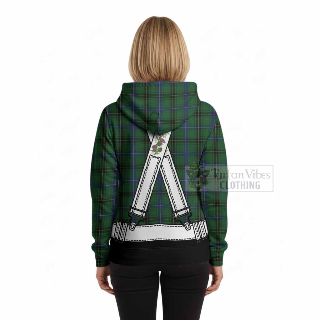 Henderson Tartan Lederhosen Costume Hoodie Scotland Thistle Floral