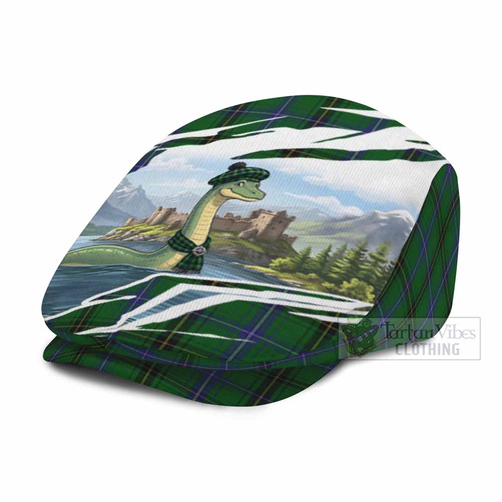 Henderson Tartan Loch Ness Monster Scottish Heritage Art Flat Cap, Jeff Cap