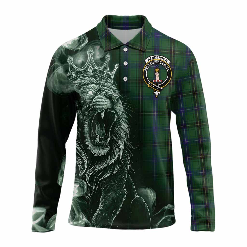 Henderson Tartan Long Sleeve Polo Shirt Roaring Lion Heritage
