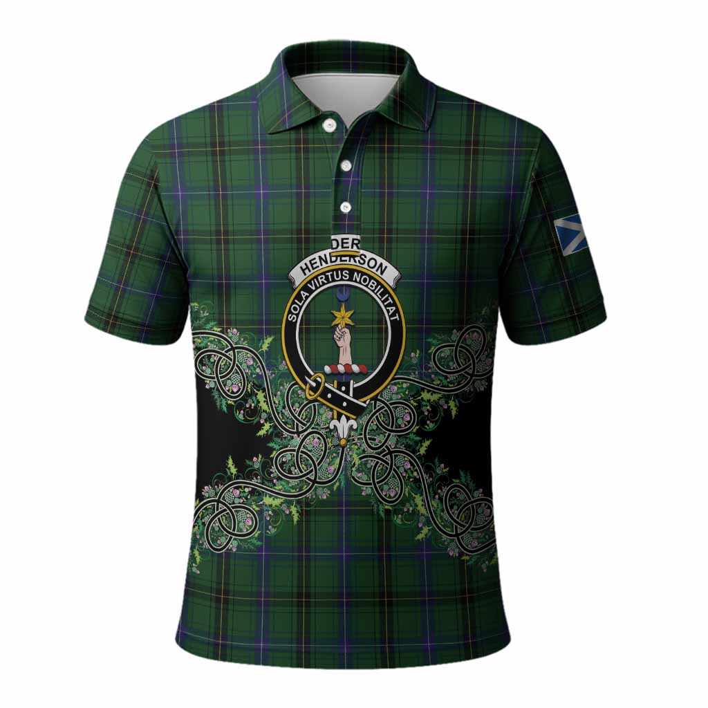 Henderson Tartan Polo Shirt Thistle Scottish Spirit