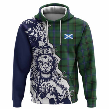 Henderson Tartan Scottish Hoodie Angry Lion With Soccer Ball Style