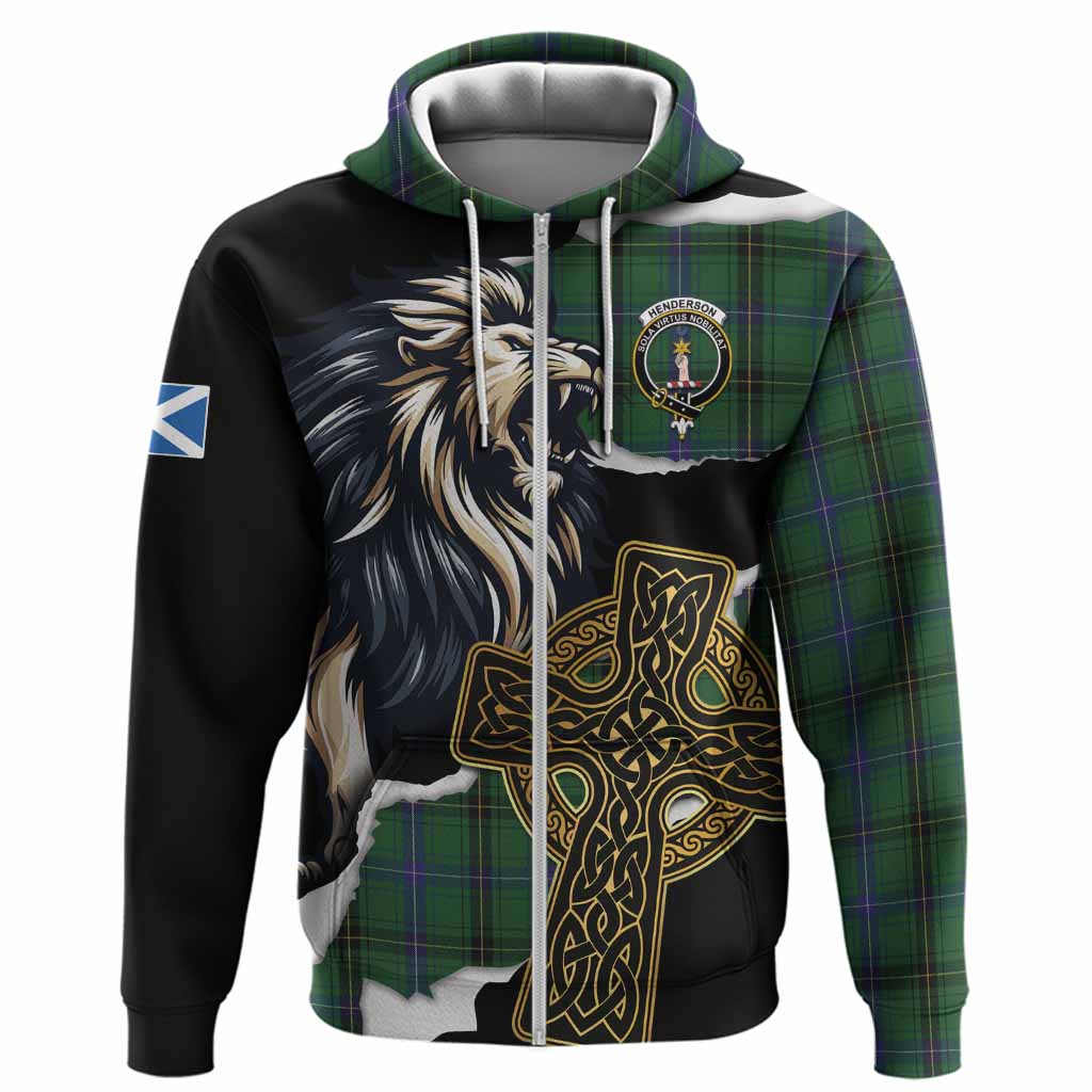 Henderson Tartan Scottish Hoodie Lion Celtic Heritage