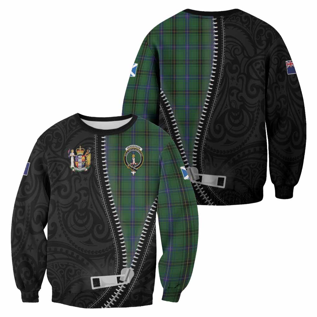 Henderson Tartan Sweatshirt New Zealand Pattern Unique Zipper Stylized