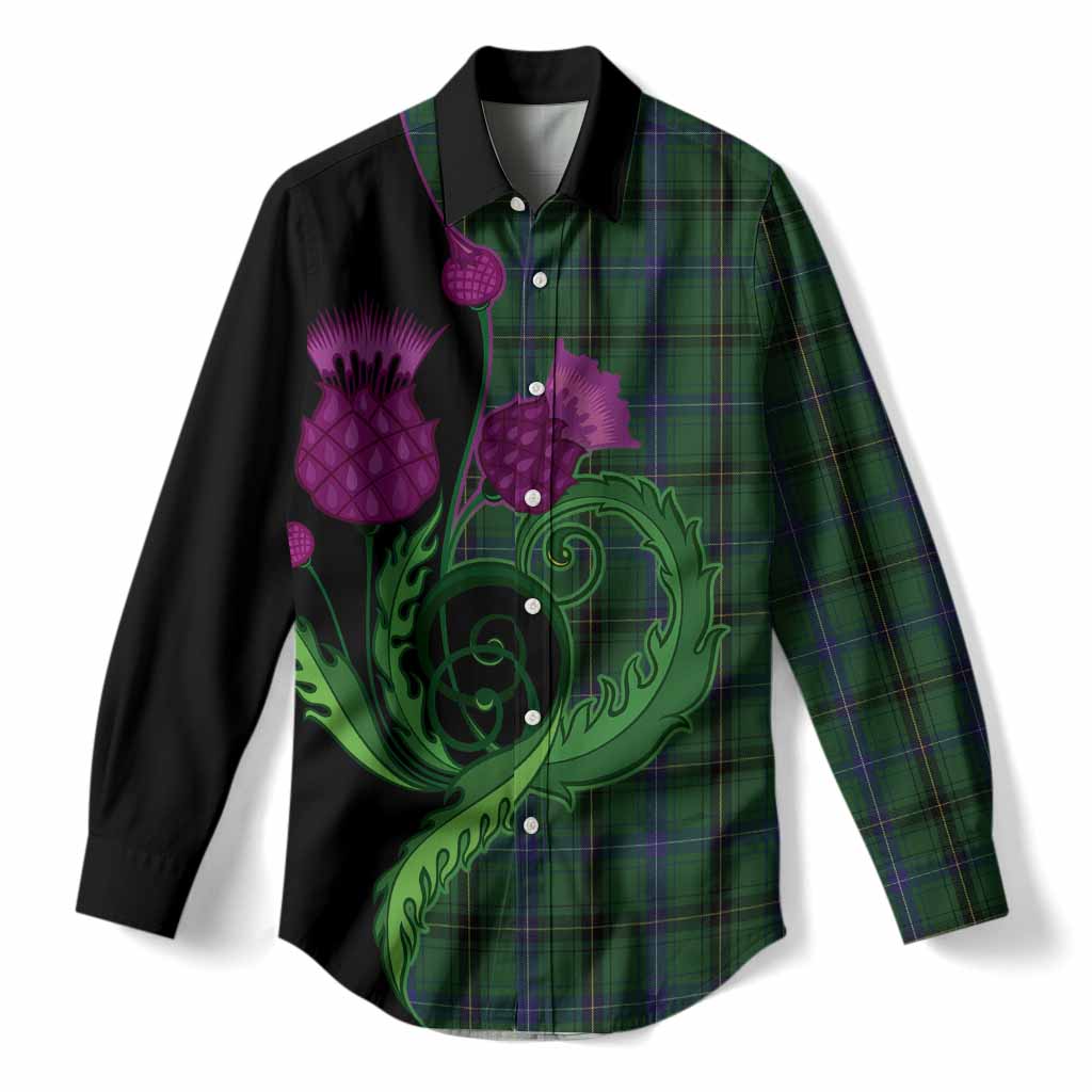 Henderson Tartan Women Casual Shirt Traditional Scottish Thistle