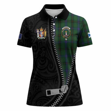 Henderson Tartan Women Polo Shirt New Zealand Pattern Unique Zipper Stylized