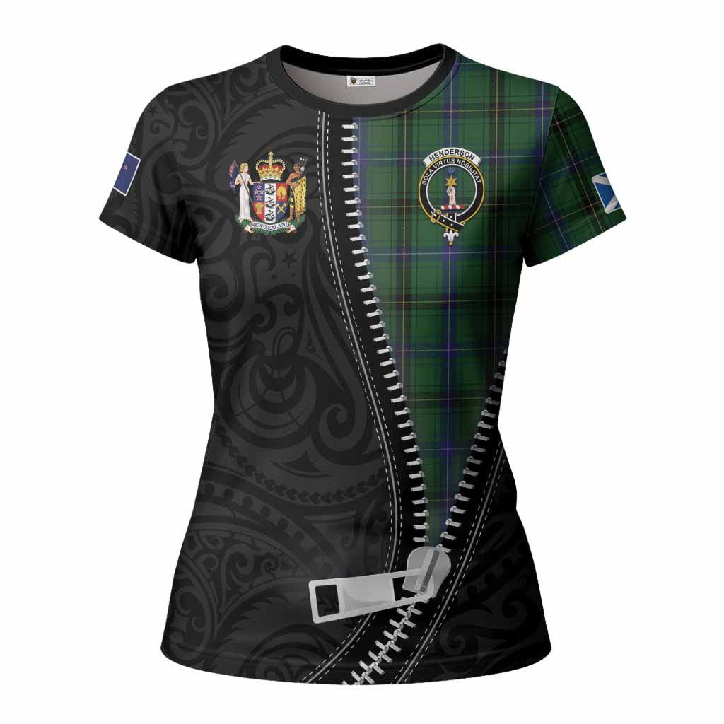 Henderson Tartan Women T shirt New Zealand Pattern Unique Zipper Stylized