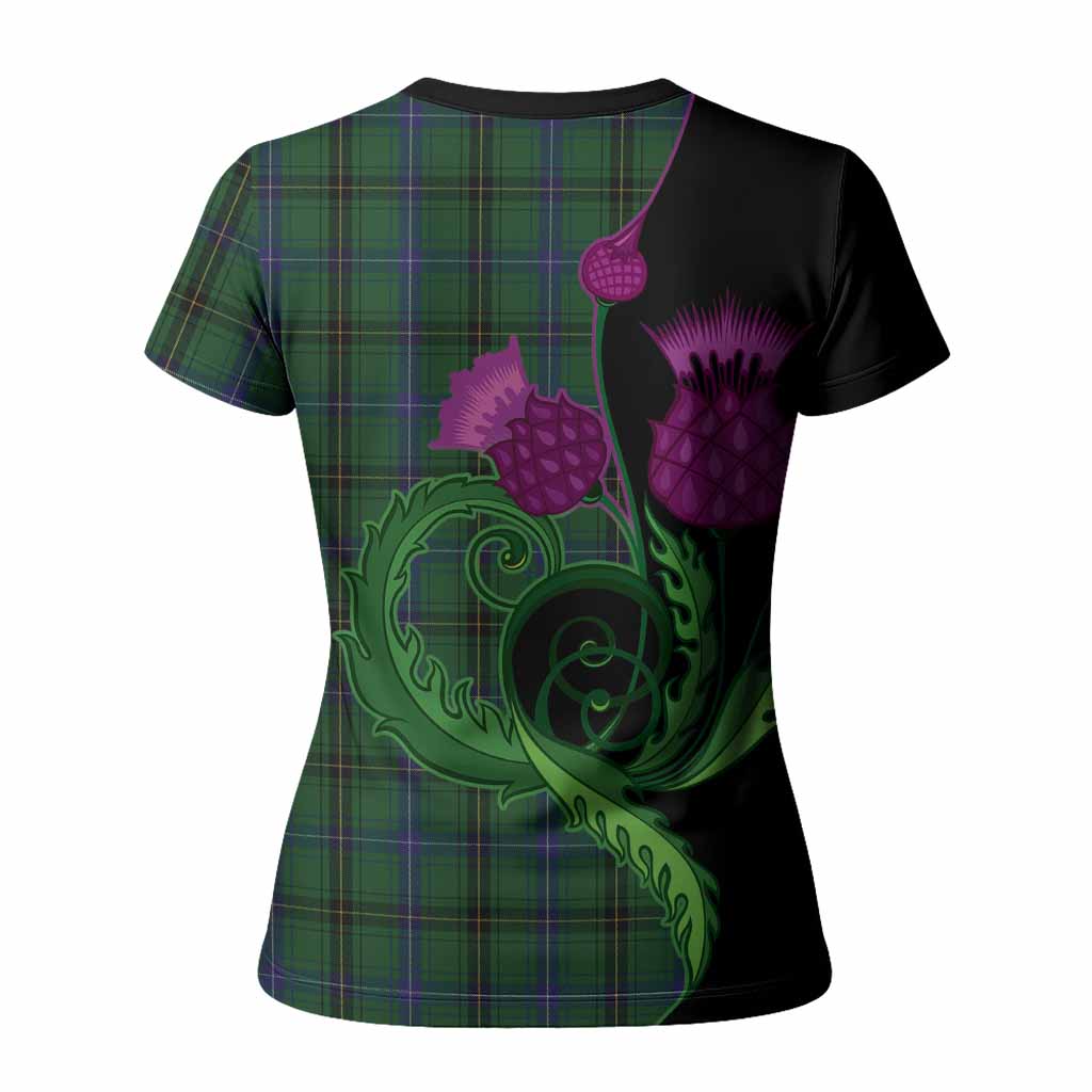Henderson Tartan Women T shirt Traditional Scottish Thistle