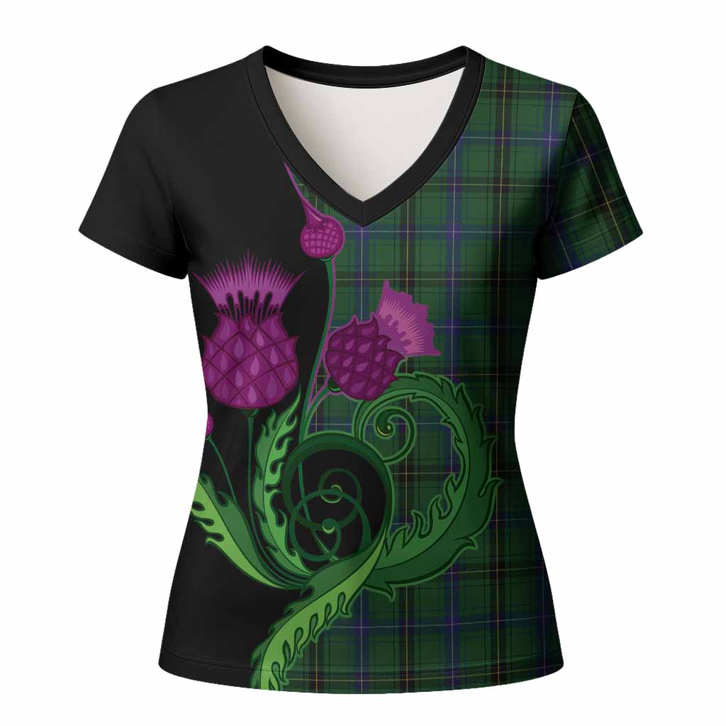 Henderson Tartan Women T shirt Traditional Scottish Thistle