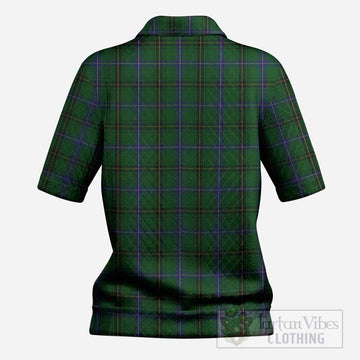 Henderson Tartan Women’s Polo Sweater Top with Family Crest