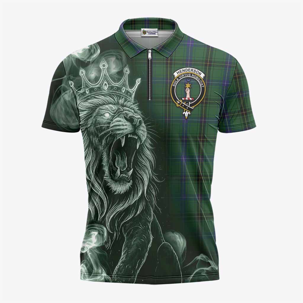 Henderson Tartan Zipper Polo Shirt Roaring Lion Heritage