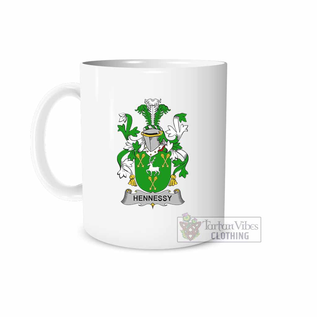 Hennessy Irish Clan Coat of Arms Ceramic Mug White - 2D-tartanvibesclothing
