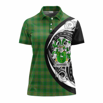 Tartan Vibes Clothing Hennessy Irish Clan Women's Polo Shirt Celtic Circle Style