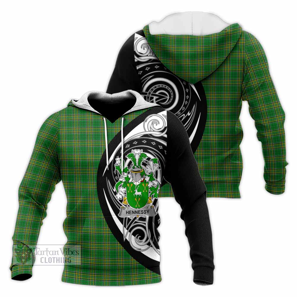 Tartan Vibes Clothing Hennessy Irish Clan Knitted Hoodie Celtic Circle Style