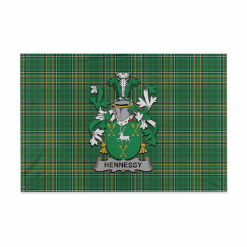 Hennessy Irish Clan Tartan House Flag with Coat of Arms