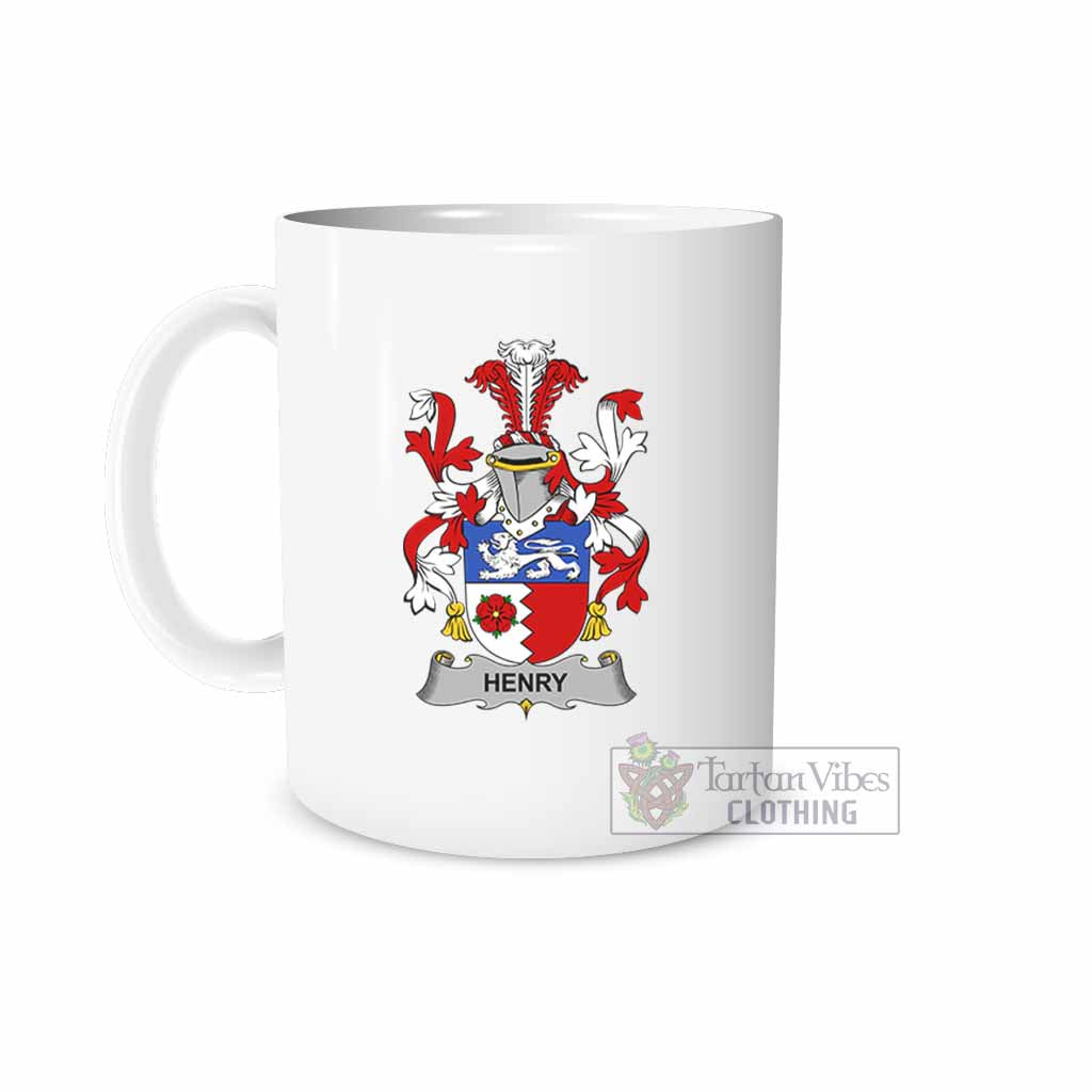 Henry Irish Clan Coat of Arms Ceramic Mug White - 2D-tartanvibesclothing