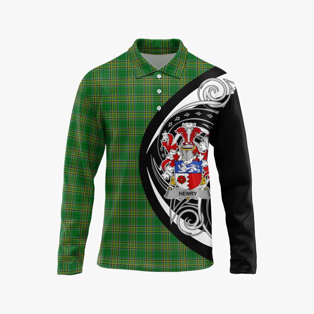 Henry Irish Clan Long Sleeve Polo Shirt Celtic Circle Style Unisex - Tartan Vibes Clothing