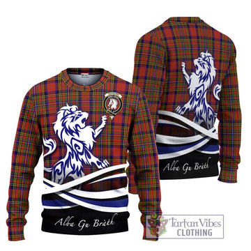 Hepburn Tartan Knitted Sweater with Alba Gu Brath Regal Lion Emblem Unisex - Tartanvibesclothing Shop