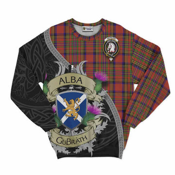 Tartan Vibes Clothing Hepburn Tartan Family Crest Sweatshirt Lion Rampant Royal Thistle Shield Celtic Inspired