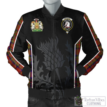 Hepburn Tartan Bomber Jacket with Family Crest and Scottish Thistle Vibes Sport Style
