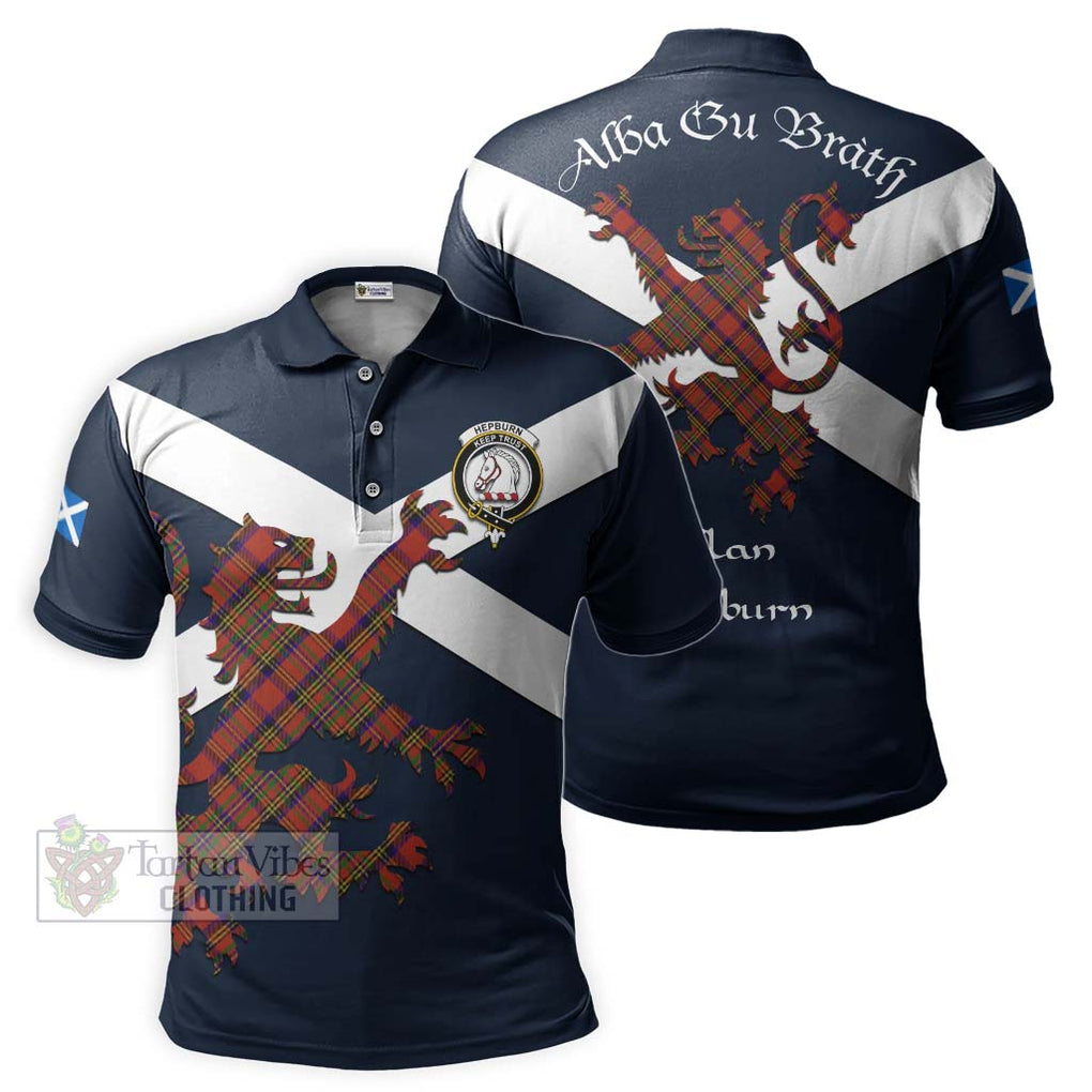 Tartan Vibes Clothing Hepburn Tartan Lion Rampant Polo Shirt – Proudly Display Your Heritage with Alba Gu Brath and Clan Name