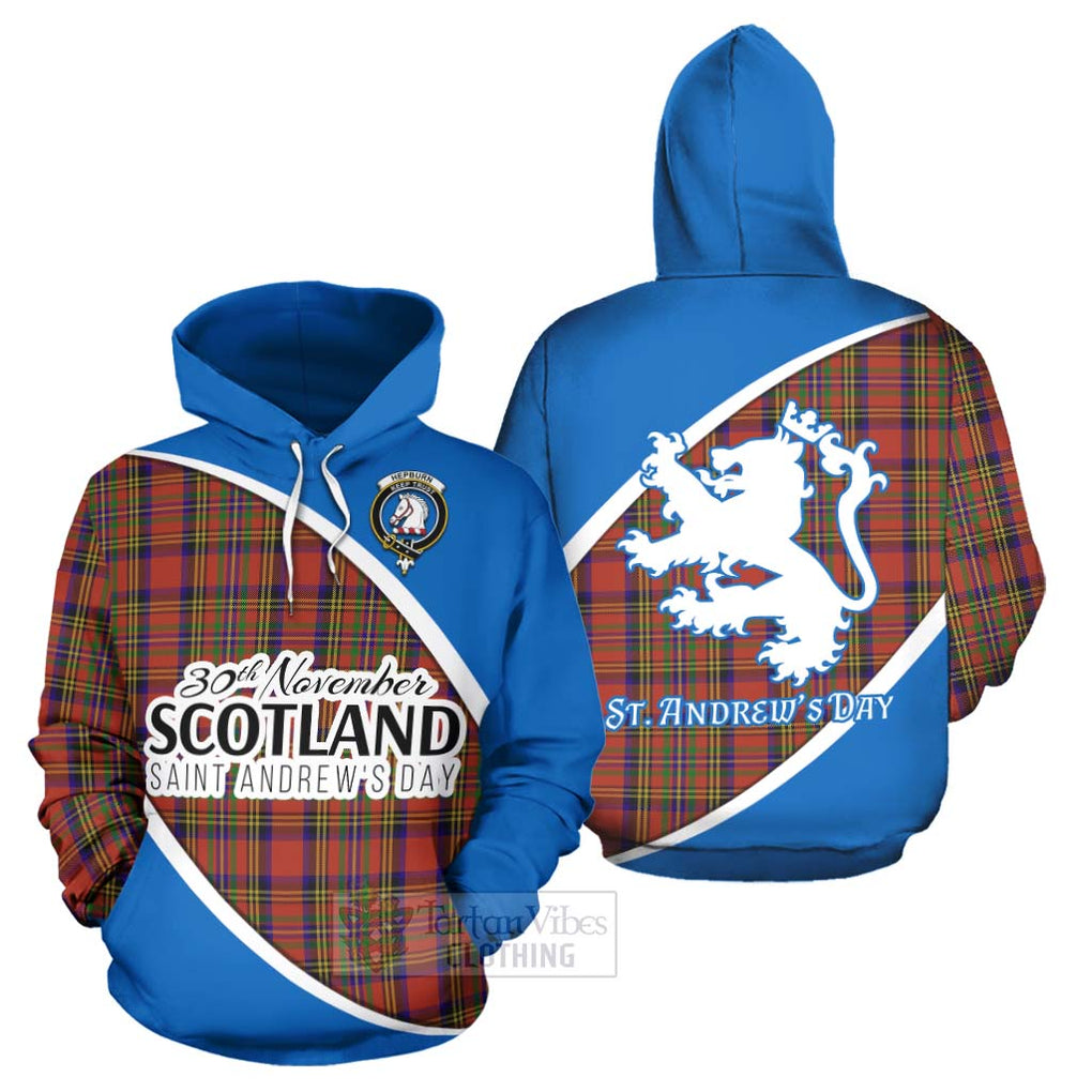 Tartan Vibes Clothing Hepburn Family Crest Tartan Hoodie Celebrate Saint Andrew's Day in Style