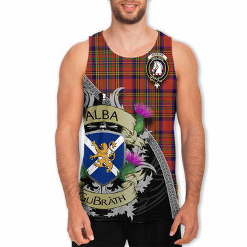 Hepburn Tartan Family Crest Men's Tank Top Lion Rampant Royal Thistle Shield Celtic Inspired