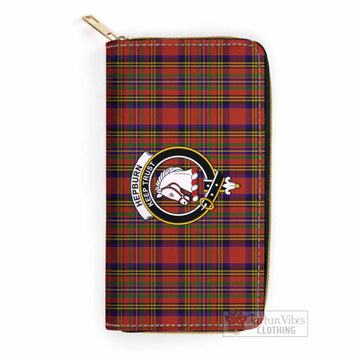 Hepburn Tartan Women's Leather Wallet with Family Crest