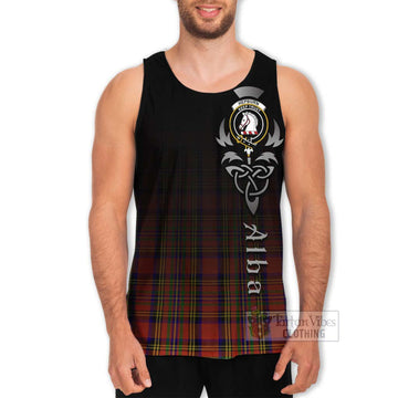 Hepburn Tartan Men's Tank Top Featuring Alba Gu Brath Family Crest Celtic Inspired