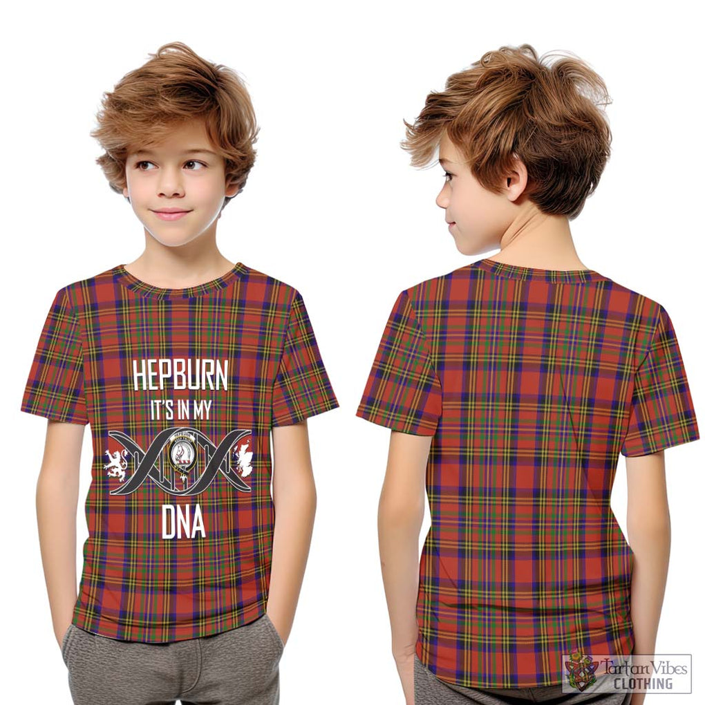 Hepburn Tartan Kid T-Shirt with Family Crest DNA In Me Style Youth XL Size14 - Tartanvibesclothing Shop