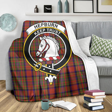 Hepburn Tartan Blanket with Family Crest