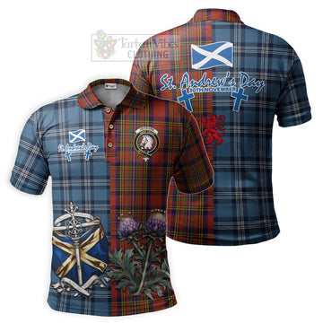 Tartan Vibes Clothing Hepburn Tartan Polo Shirt Happy St. Andrew's Day Half Tartan Style