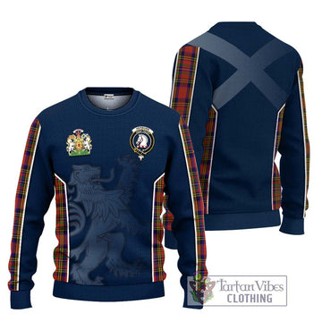 Hepburn Tartan Knitted Sweater with Family Crest and Lion Rampant Vibes Sport Style Unisex - Tartan Vibes Clothing