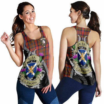 Tartan Vibes Clothing Hepburn Tartan Family Crest Women's Racerback Tanks Lion Rampant Royal Thistle Shield Celtic Inspired