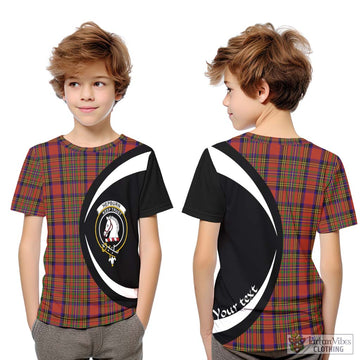 Hepburn Tartan Kid T-Shirt with Family Crest Circle Style Youth XL Size14 - Tartan Vibes Clothing
