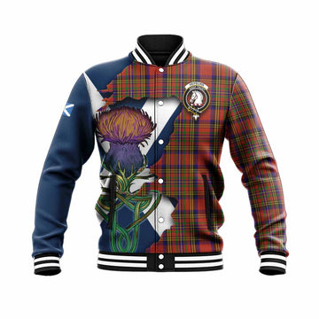 Hepburn Tartan Family Crest Baseball Jacket Scottish Thistle Celtic Inspired