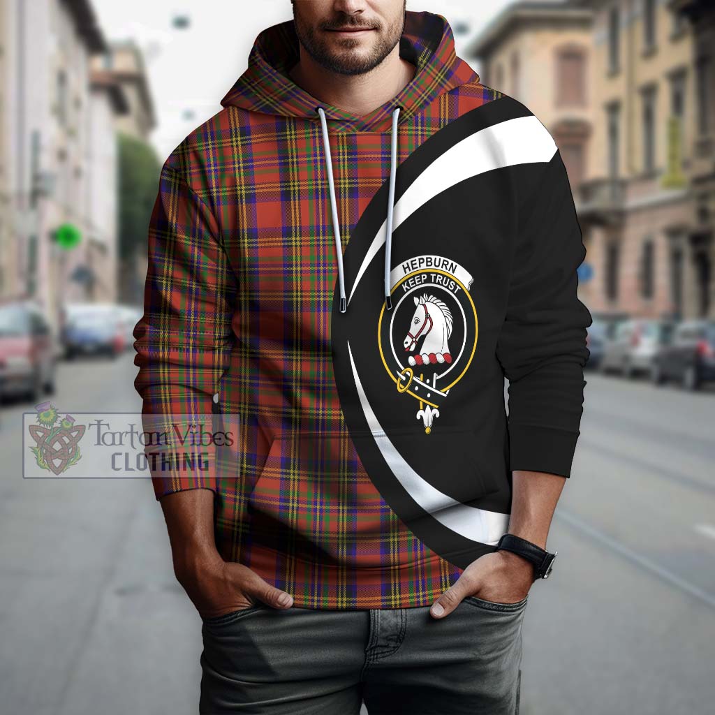 Tartan Vibes Clothing Hepburn Tartan Hoodie with Family Crest Circle Style