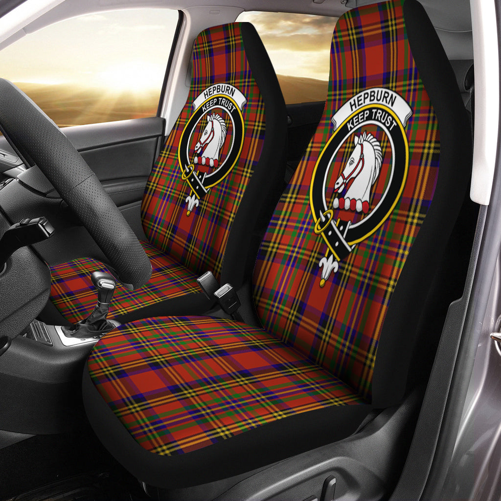 Hepburn Tartan Car Seat Cover with Family Crest One Size - Tartanvibesclothing