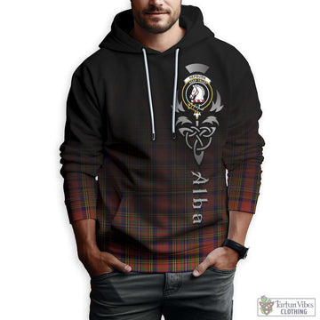 Tartan Vibes Clothing Hepburn Tartan Hoodie Featuring Alba Gu Brath Family Crest Celtic Inspired