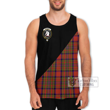 Hepburn Tartan Men's Tank Top with Family Crest and Military Logo Style