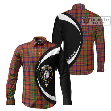 Hepburn Tartan Long Sleeve Button Up with Family Crest Circle Style