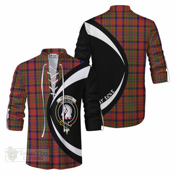 Hepburn Tartan Ghillie Kilt Shirt with Family Crest Circle Style