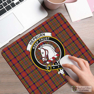 Hepburn Tartan Mouse Pad with Family Crest