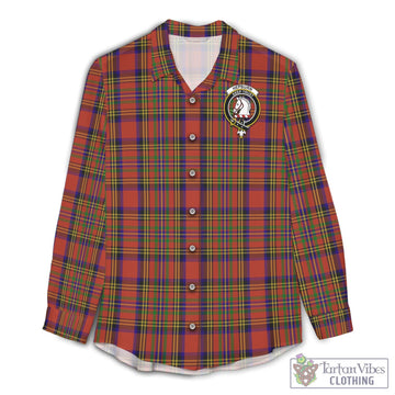 Tartan Vibes Clothing Hepburn Tartan Womens Casual Shirt with Family Crest