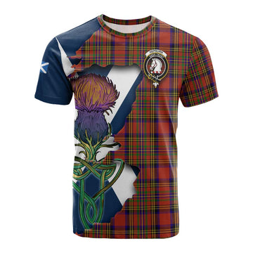 Tartan Vibes Clothing Hepburn Tartan Family Crest Cotton T-shirt Scottish Thistle Celtic Inspired