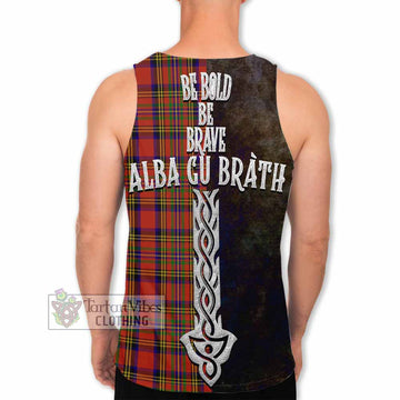 Hepburn Tartan Family Crest Men's Tank Top Alba Gu Brath Be Brave Lion Ancient Style