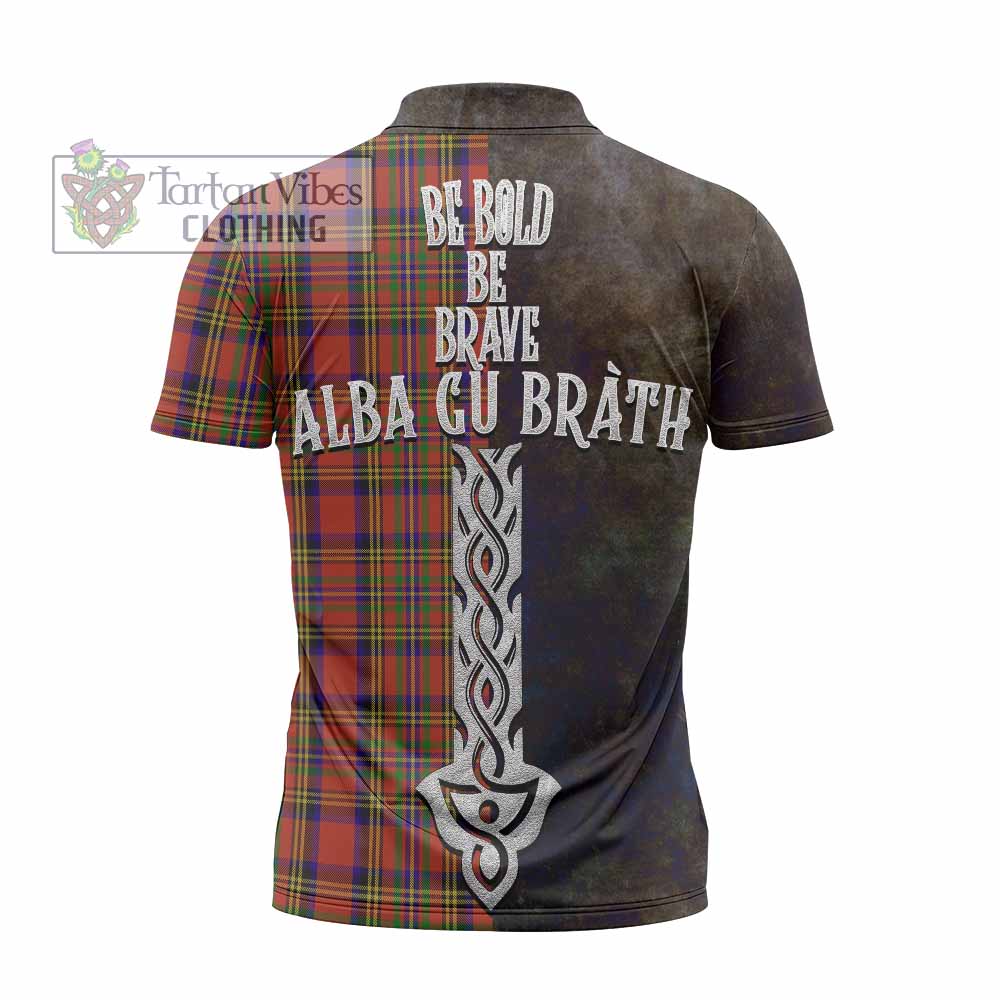 Tartan Vibes Clothing Hepburn Tartan Family Crest Zipper Polo Shirt Alba Gu Brath Be Brave Lion Ancient Style