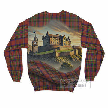 Tartan Vibes Clothing Hepburn Tartan Family Crest Sweatshirt with Scottish Ancient Castle Style