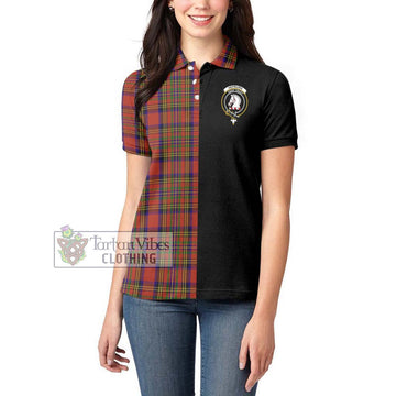 Hepburn Tartan Women's Polo Shirt with Family Crest and Half Of Me Style - Tartanvibesclothing Shop